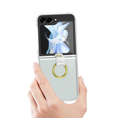 SaharaCase Hybrid-Flex with Ring MagSafe Phone Case for Samsung Galaxy Z Flip5, Shock Absorbing, Clear (CP00497)
