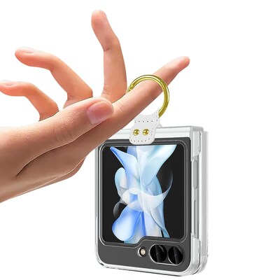 SaharaCase Hybrid-Flex with Ring MagSafe Phone Case for Samsung Galaxy Z Flip5, Shock Absorbing, Clear (CP00497)