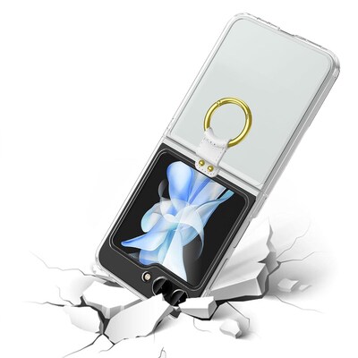 SaharaCase Hybrid-Flex with Ring MagSafe Phone Case for Samsung Galaxy Z Flip5, Shock Absorbing, Clear (CP00497)