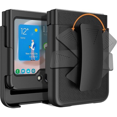 SaharaCase Anti-Slip Holster Case for Samsung Galaxy Z Flip5, Shock Absorbing, Black (CP00500)