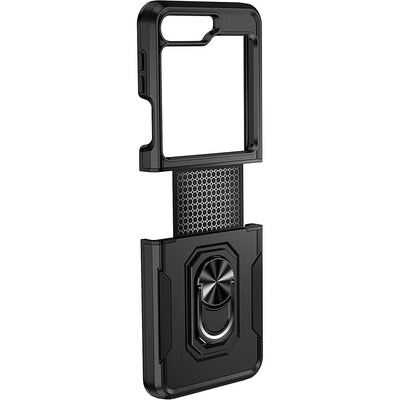 SaharaCase Heavy Duty Kickstand Phone Case for Samsung Galaxy Z Flip5, Shock Absorbing, Black (CP00501)