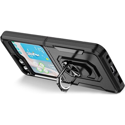 SaharaCase Heavy Duty Kickstand Phone Case for Samsung Galaxy Z Flip5, Shock Absorbing, Black (CP00501)