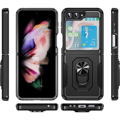 SaharaCase Heavy Duty Kickstand Phone Case for Samsung Galaxy Z Flip5, Shock Absorbing, Black (CP00501)