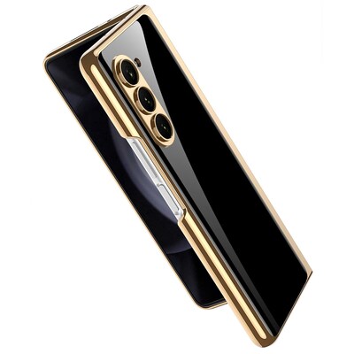 SaharaCase MagSafe Phone Case for Samsung Galaxy Z Fold5, Shock Absorbing, Black/Gold (CP00505)