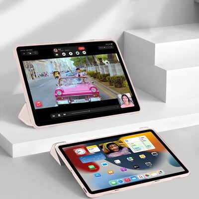 SaharaCas Tri-Fold Folio Case for Amazon Fire Max 11, Rose Gold (TB00308)