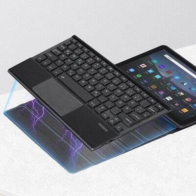 SaharaCase Keyboard Case with Mouse Pad for Amazon Fire Max 11, Black (TB00311)