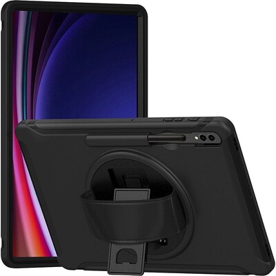 SaharaCase Protection Hand Strap Case for Samsung Galaxy Tab S10+, Tab S9+, Tab S9 FE+, and Tab S8+, Black (TB00333)