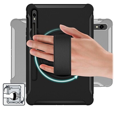 SaharaCase Protection Hand Strap Case for Samsung Galaxy Tab S10+, Tab S9+, Tab S9 FE+, and Tab S8+, Black (TB00333)