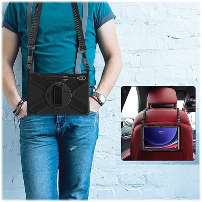 SaharaCase DEFENSE-X Series Case for Samsung Galaxy Tab S10+, Tab S9+, Tab S9 FE+, and Tab S8+, Black (TB00334)