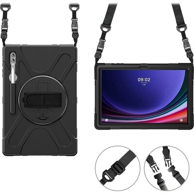 SaharaCase DEFENSE-X Series Case for Samsung Galaxy Tab S10 Ultra, Tab S9 Ultra, and Tab S8 Ultra, Black (TB00340)
