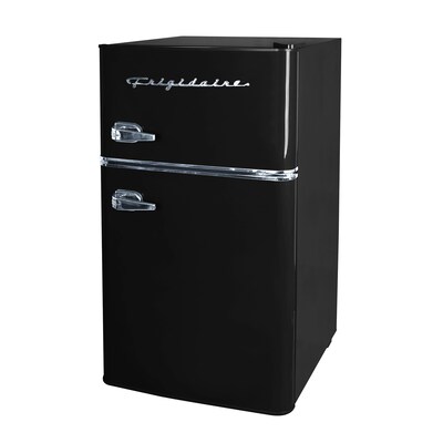 Frigidaire EFR840-BLACK 3.2-Cu Ft. 2-Door Retro Compact Bar Fridge with Freezer & Side Bottle Opener, Black