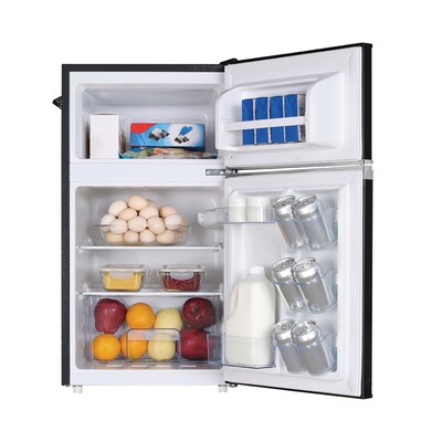 Frigidaire EFR840-BLACK 3.2-Cu Ft. 2-Door Retro Compact Bar Fridge with Freezer & Side Bottle Opener, Black