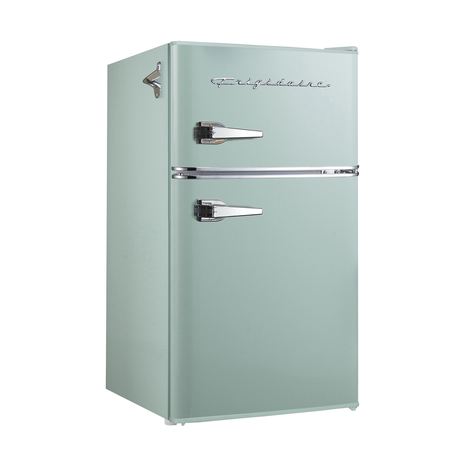 Frigidaire EFR840-MINT 3.2-Cu Ft. 2-Door Retro Compact Bar Fridge with Freezer & Side Bottle Opener, Mint