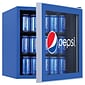 pepsi MIS165PEP 1.8 Cu Ft. Compact Refrigerator with Glass Door, Blue
