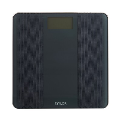 Taylor Precision Products 5273274 Digital Glass Scale with Textured Herringbone Design, Gray, 500 lbs.