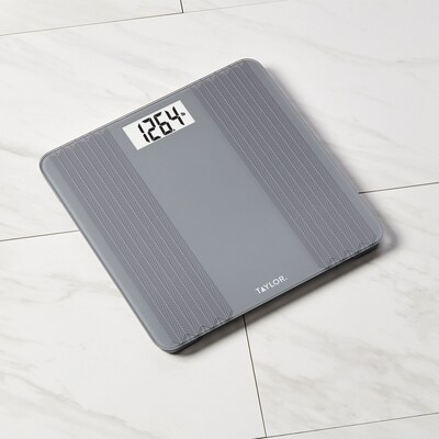 Taylor Precision Products 5273274 Digital Glass Scale with Textured Herringbone Design, Gray, 500 lbs.