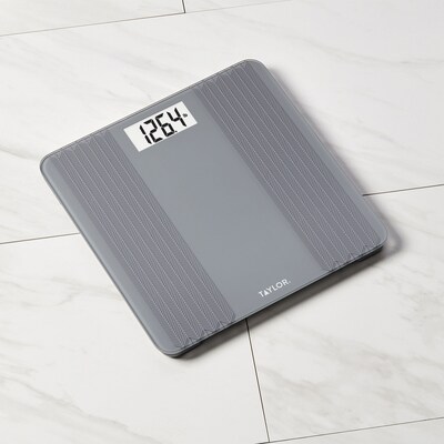 Taylor Precision Products 5273274 Digital Glass Scale with Textured Herringbone Design, Gray, 500 lb