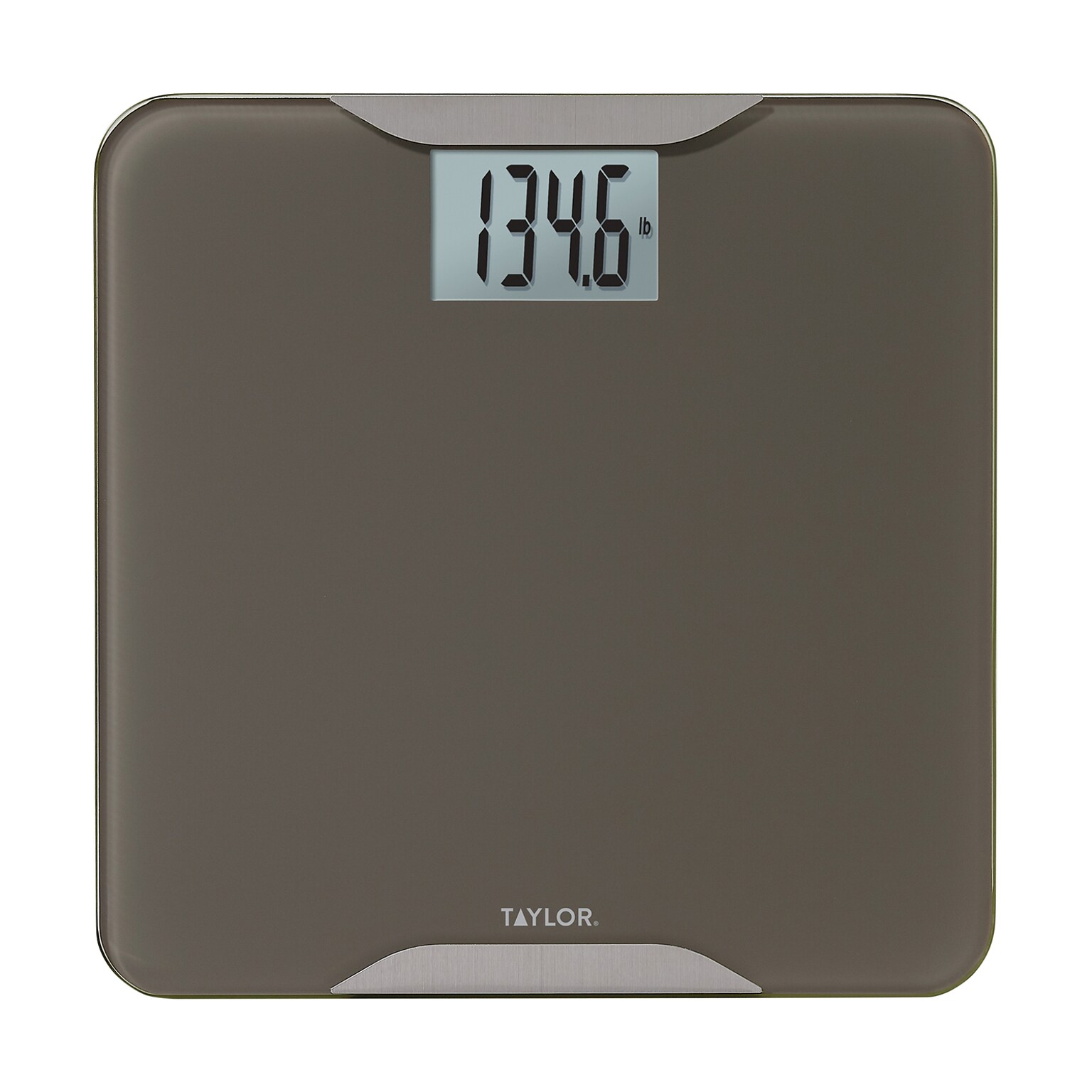 Taylor Precision Products 5297042 Digital Glass Bath Scale, Taupe with Stainless Steel Accents, 400 lbs.