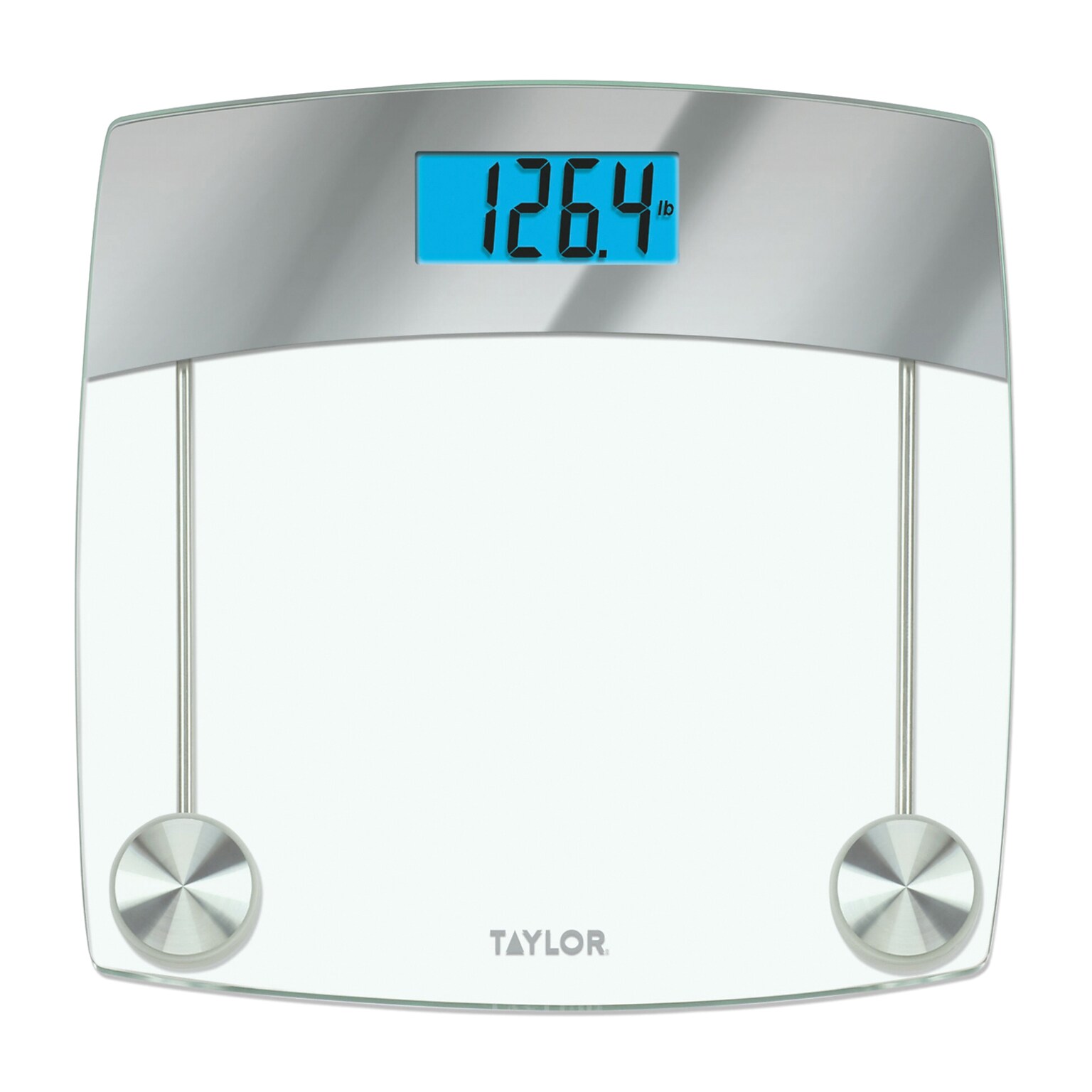 Taylor Precision Products 75244192 Digital Glass Bathroom Scale with Stainless Steel Accents, Clear, 440 lbs.