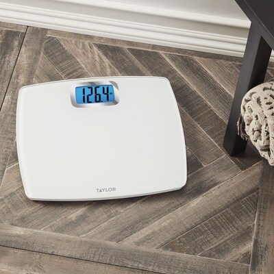 Taylor Precision Products 752840133 Digital Bathroom Scale, White, 440 lbs.