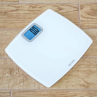 Taylor Precision Products 752840133 Digital Bathroom Scale, White, 440 lbs.