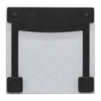 Taylor Precision Products 755841932BWL Digital Glass Bathroom Scale with Lattice Design, Black/White, 400 lbs.