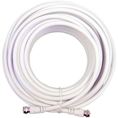 Wilson Electronics 20 RG6 F-Male to F-Male Low-Loss Coaxial Cable, White (950620)