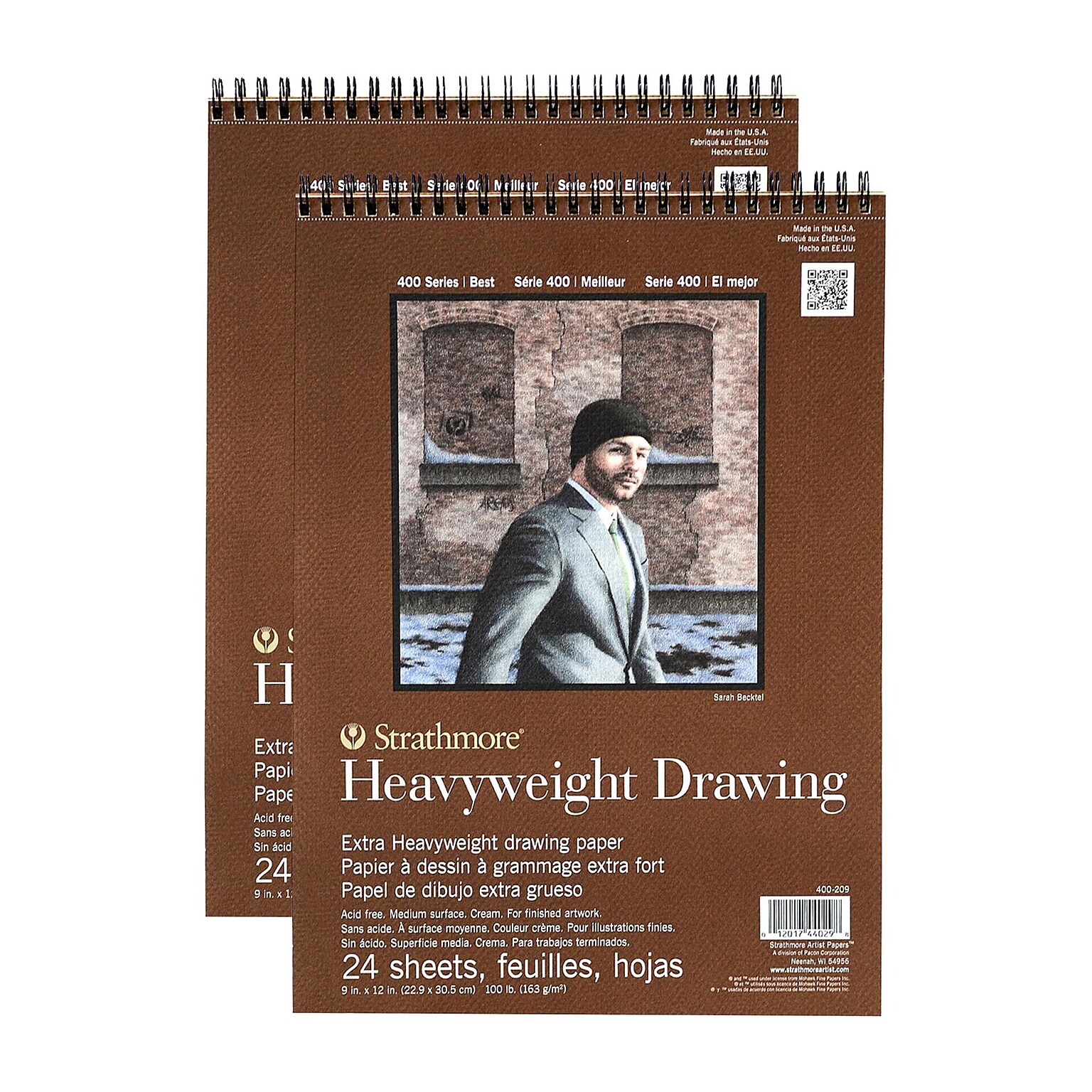 Strathmore 400 Series Heavyweight Drawing Paper, 9 in. x 12 in. Pad of 24 Sheets, 2/Pack (PK2-400-209-1)