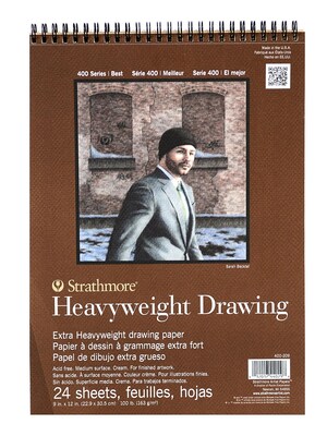 Strathmore 400 Series Heavyweight Drawing Paper, 9 in. x 12 in. Pad of 24 Sheets, 2/Pack (PK2-400-209-1)