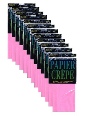 Cindus Crepe Paper Folds, Pink, 12/Pack (PK12-1131)