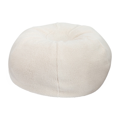 Flash Furniture Duncan Sherpa Refillable Bean Bag Chair, Natural (DGBEANLGSHRPNAT)