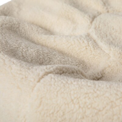 Flash Furniture Duncan Sherpa Refillable Bean Bag Chair, Natural (DGBEANLGSHRPNAT)