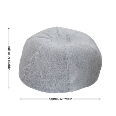 Flash Furniture Duncan Sherpa Refillable Bean Bag Chair, Gray (DGBEANLGSHRPGY)