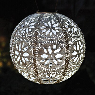 Allsop Home Garden Soji Stella Boho Globe 12-In. Tyvek Solar Lantern (31598)