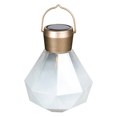 Allsop Home Garden 5.5-In. Gem Light Glass Solar Lantern (32172)