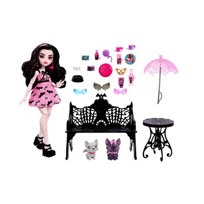 Monster High Draculaura Bite in the Park Doll and Playset, 2/Pack (HNF90-BULK)