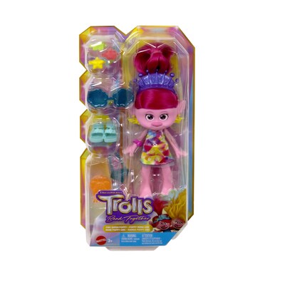 Trolls 3 Band Together Chic Queen Poppy, 4/Pack (HNM61-BULK)