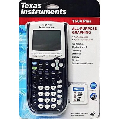 Texas Instruments TI-84 Plus Graphing Calculator, Black (84PL/FC/1L1/A1)
