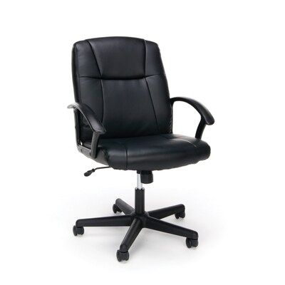 OFM Essentials Collection Executive Office Chair, Bonded Leather, in Black (ESS-6000)
