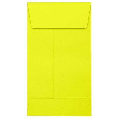 JAM Paper #5 1/2 Coin Envelopes ,Citrus , 500 Pack, 3 1/8 x 5 1/2, Yellow (512CO-L20-500)