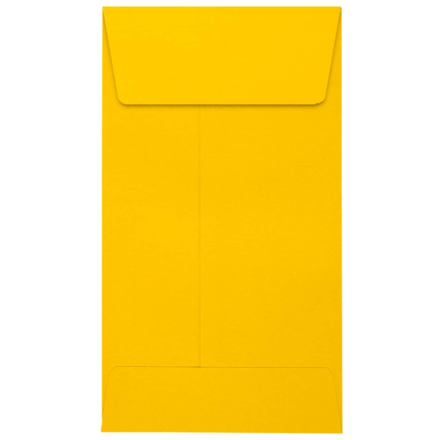 JAM Paper #5 1/2 Coin Envelopes ,Sunflower , 50 Pack, 3 1/8 x 5 1/2, Yellow (LUX-512CO-12-50)