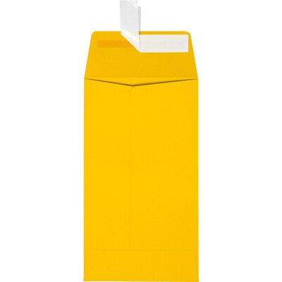 JAM Paper Self Seal #5 1/2 Coin Envelopes, 3 1/8 x 5 1/2, Sunflower Yellow, 50/Pack (LUX-512CO-12-