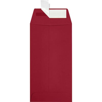 JAM Paper #7 Coin Envelopes, Peel & Press, Garnet, 3 1/2 x 6 1/2, 500 Pack (7CO-101-500)