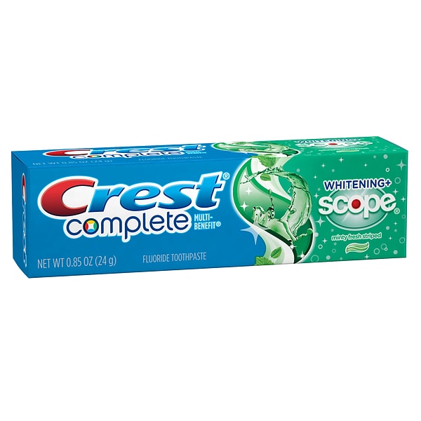 Crest Plus Scope Complete Whitening Toothpaste, Minty Fresh, .85 oz., 36/Carton (38592CT)