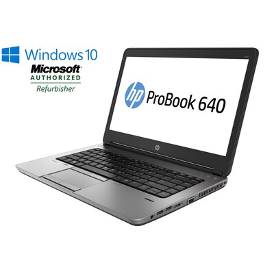 HP ProBook 640 G1 Core 14 Refurbished Laptop, Intel i5 4300M 2.6Ghz Processor, 4GB Memory, 500GB HHD, Windows 10 Pro