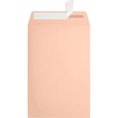 JAM Paper 6 x 9 Open End Envelopes, Peel & Press, Blush Pink, 50 Pack (1644-114-50)