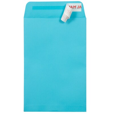 JAM Paper 6 x 9 Open End Envelopes ,Pool , 50 Pack, Blue (LUX-1644-102-50)