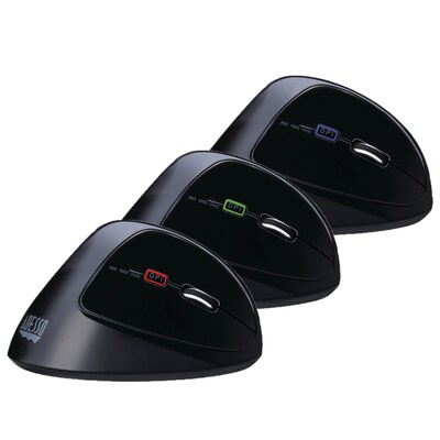 Adesso iMouse E30 Wireless Ergonomic Vertical Optical USB Mouse, Black