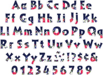 Barker Creek Petals & Prickles  4 Letters and Numbers, Multicolored, 765/Pack (4318)