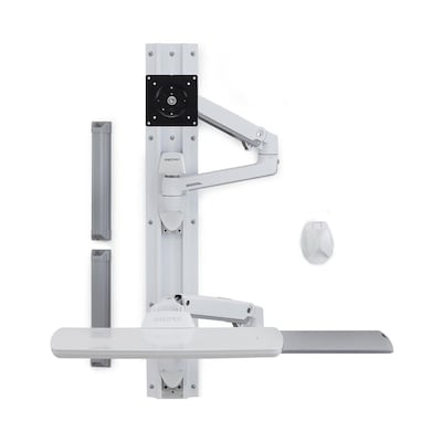 Ergotron LX Adjustable Dual Arms Wall Mount System, 32" Screen Support, White (45-551-216)